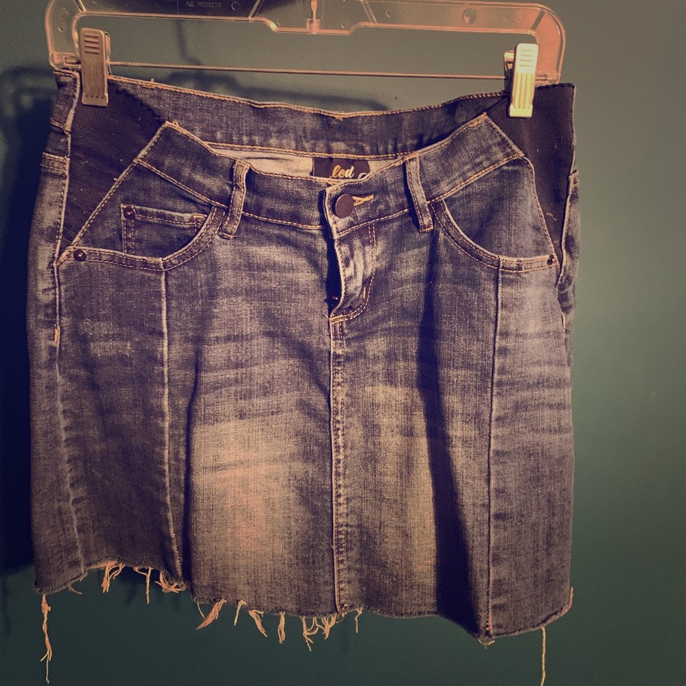 LED Denim Maternity Panel skirt